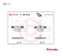 BRAKE PAD SET DISC BRAKE P 06 072 FOR BMW N55 B30 A 3.0L 6cyl 3 SERIES N47D20