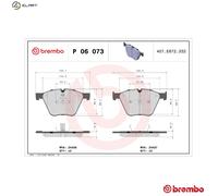 P06073 Front Brake Pad Set 4x Pads Prepared For Wear Indicator Braking By Brembo