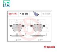 P06073 Front Brake Pad Set 4x Pads Prepared For Wear Indicator Braking By Brembo