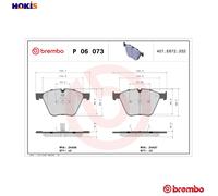 P06073 Front Brake Pad Set 4x Pads Prepared For Wear Indicator Braking By Brembo
