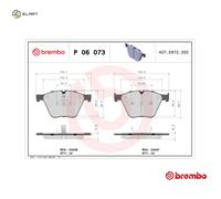 BRAKE PAD SET DISC BRAKE P 06 073 FOR ALPINA BMW 5/X/SAV/F1/F8/Gran/Turismo 4.4L