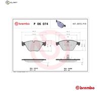 Brake Pads Set Front P06074 Brembo 34112449266 34116775314 34116798190