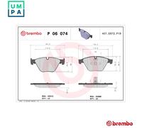 Brake Pads Set Front P06074 Brembo 34112449266 34116775314 34116798190