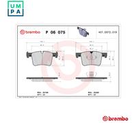 BREMBO Brake pad set P 06 075X prepared for wear warning indicator without accessories BMW: X3, X4, 2 Coupe