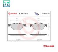 P06076 Front Brake Pad Set 4x Pads Prepared For Wear Indicator Braking By Brembo