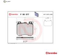 Brake pads P 06 077 BREMBO for ROLLS-ROYCE BMW