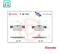 Brembo P06078 Front Disc Brake Pad - Set of 4