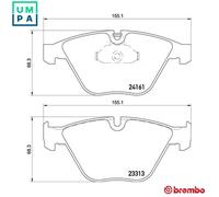 P06081 Front Brake Pad Set 4x Pads Not Prepared For Wear Indicator By Brembo
