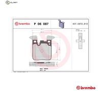 BRAKE PAD SET DISC BRAKE P 06 087 FOR BMW N20 B20 C 2.0L 4cyl 3 SERIES B37D15
