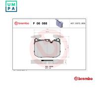 BRAKE PAD SET DISC BRAKE P 06 088X FOR BMW N20 B20 D 2.0L 4cyl 3 SERIES 3.0L