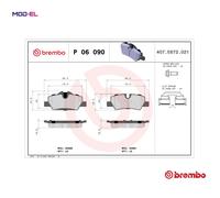 Brake Pads Set P06090 Rear Genuine Brembo 34206874810 34216861641 34216864488