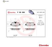 Brake Pads Set P06090 Rear Genuine Brembo 34206874810 34216861641 34216864488