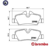 Brake Pads Set P06090 Rear Genuine Brembo 34206874810 34216861641 34216864488