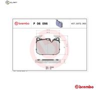 P06096 Front Brake Pad Set 4x Pads Prepared For Wear Indicator Braking By Brembo