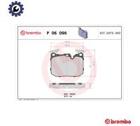 P06096 Front Brake Pad Set 4x Pads Prepared For Wear Indicator Braking By Brembo