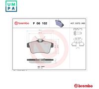 Brake pads P 06 102 BREMBO for CITROËN DS