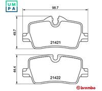 BREMBO Brake Pad Set Rear With Caliper Screws For BMW 2 Series 3 Series 4 Series