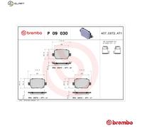 Brembo Rear Brake Pads P09030 – Fits Tesla Model 3 & Model Y with Anti-Squeak Plate (2021–Present)