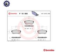 Brembo Brake Pad Set P 10 005 - Rear Disc Brake, Fits Nissan Avenir, Bluebird & Suzuki