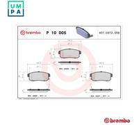 Brake pads P 10 005 BREMBO for NISSAN SUZUKI