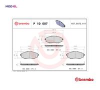 BRAKE PAD SET DISC BRAKE P 10 007 FOR HOLDEN CHEVROLET X 20 S1 2.0L 4cyl EPICA