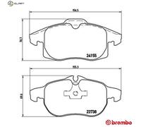 Brembo Brake Pads Set P10011 Front with Piston Clip - Fits Opel Signum, Saab 9-3, Vauxhall