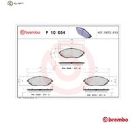 BREMBO P 10 054 Brake pad set