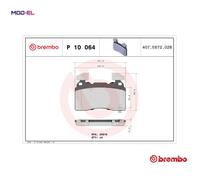 Brake Pads Set Front P10064 Brembo 22907156 22976409 600642900B 3510H01ED1