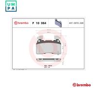 BRAKE PAD SET DISC BRAKE P 10 064 FOR CADILLAC TESLA VAUXHALL INSIGNIA/II 2.0L