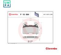 BRAKE PAD SET DISC BRAKE P 10 064 FOR CADILLAC TESLA VAUXHALL INSIGNIA/II 2.0L