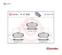 BRAKE PAD SET DISC BRAKE P 11 012 FOR CHRYSLER PT/CRUISER/Convertible 2.1L 4cyl