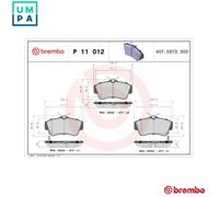 BREMBO P 11 012 Brake pad set