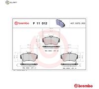 BRAKE PAD SET DISC BRAKE P 11 012 FOR CHRYSLER PT/CRUISER/Convertible 2.1L 4cyl