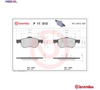 Brembo Brake Pad Set P 11 013 Front with Piston Clip - Fits Chrysler Tacuma, Voyager
