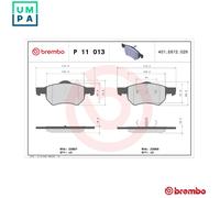 Brembo Brake Pad Set P 11 013 Front with Piston Clip - Fits Chrysler Tacuma, Voyager