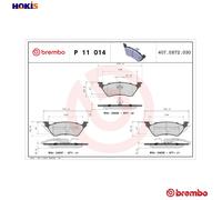 BRAKE PAD SET DISC BRAKE P 11 014 FOR DODGE CHRYSLER GRAND/VOYAGER/IV/III 2.4L