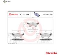 BREMBO P 11 014 Brake pad set