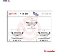 BRAKE PAD SET DISC BRAKE P 11 014 FOR DODGE CHRYSLER GRAND/VOYAGER/IV TOWN/&
