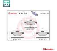 BREMBO P 11 015 Brake pad set