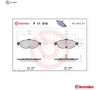 BREMBO P 11 016 Brake pad set