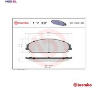 BRAKE PAD SET DISC BRAKE P 11 017 FOR DODGE LANCIA CHRYSLER ED4 2.4L 4cyl 2.7L