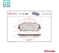 BREMBO P 11 019 Brake pad set