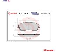 BREMBO P 11 019 Brake pad set