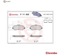 BREMBO P 11 022 Brake pad set