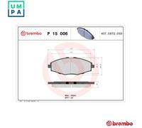 BRAKE PAD SET DISC BRAKE P 15 006 FOR CHANGAN G 13 B 1.3L JL474Q8/JL474QB 1.3L