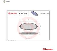 Brake pads P 15 006 BREMBO for CHEVROLET DAEWOO