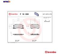 BRAKE PAD SET DISC BRAKE P 16 008 FOR TOYOTA PERODUA DAIHATSU 1.0L 3cyl DUET