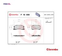 BRAKE PAD SET DISC BRAKE P 16 008 FOR TOYOTA PERODUA DAIHATSU 1.0L 3cyl DUET