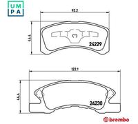 Brembo Brake Pads Front With Anti-Squeak Plate Fits Daihatsu Mitsubishi Perodua