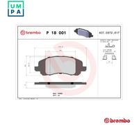 Fits BREMBO P 18 001 Brake Pad Set, disc brake P 18 001 Brake pads se ⭐UK Stock⭐